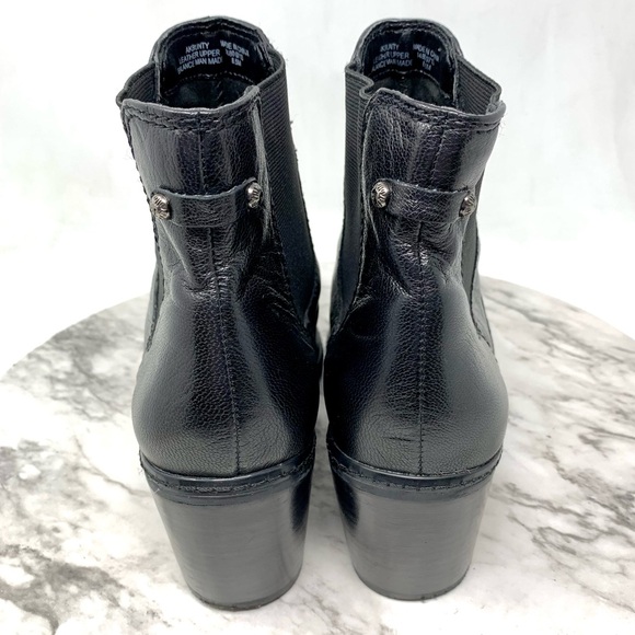 Anne Klein Bunty Black Leather Chelsea Boots 8.5 Classic Preppy Academia Neutral - Picture 5 of 14